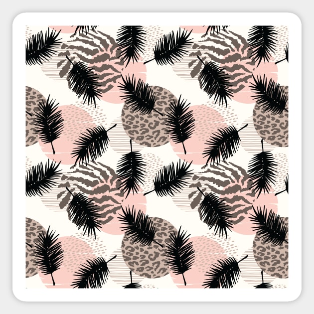 Abstract Animal Print Tropical Pattern Sticker by Printable Pretty